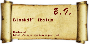 Blaskó Ibolya névjegykártya